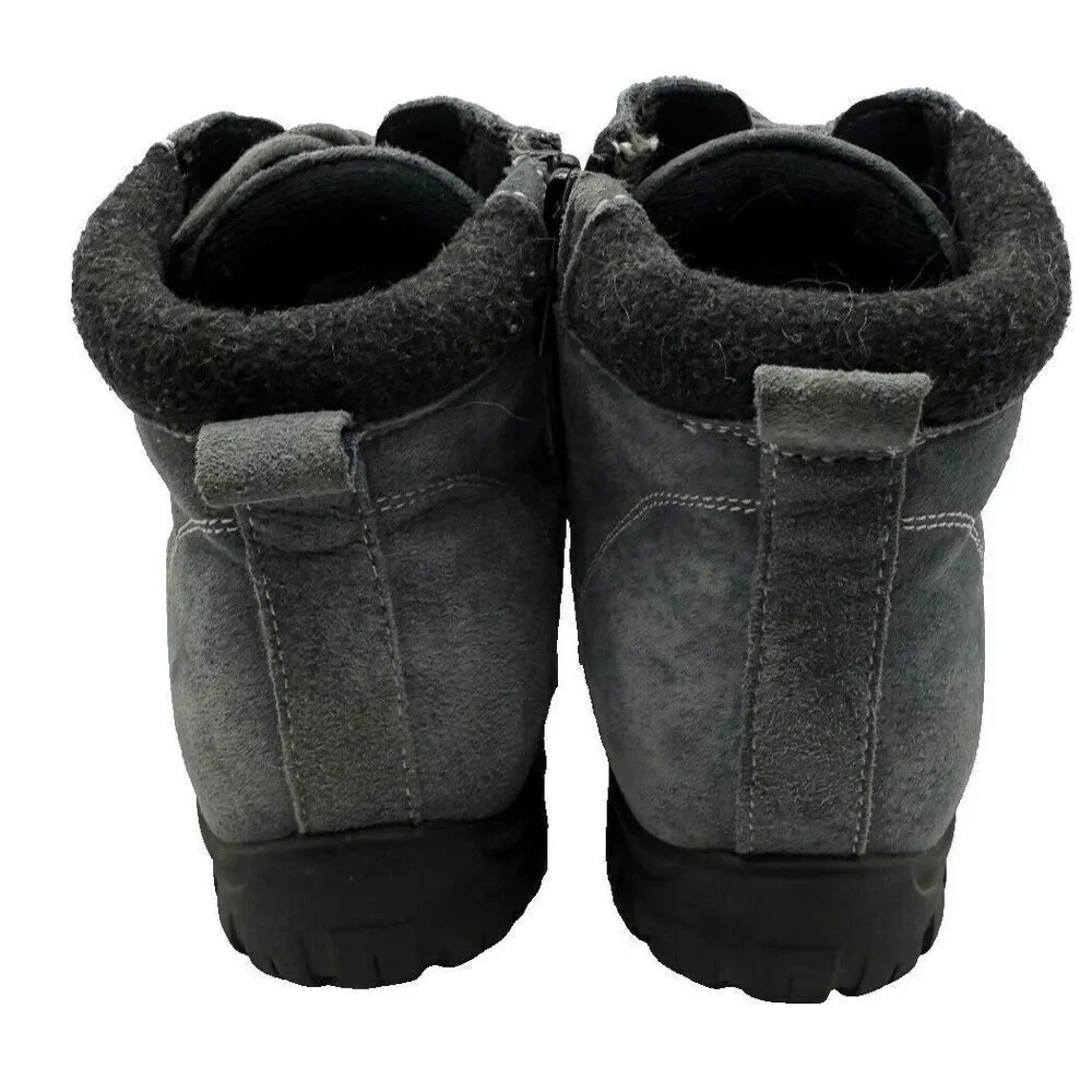 Propet‎ Delaney Grey Suede Boots Shoes Zip up Booties  Womens Size 7